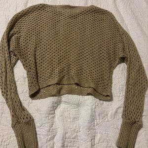 APT 9 Women's gold fishnet Sweater shirt size small